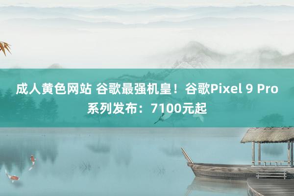 成人黄色网站 谷歌最强机皇！谷歌Pixel 9 Pro系列发布：7100元起