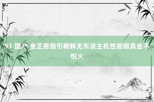 91 国产 金正恩指引朝鲜无东谈主机性能锻真金不怕火