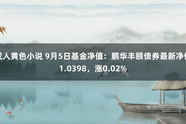 成人黄色小说 9月5日基金净值：鹏华丰颐债券最新净值1.0398，涨0.02%