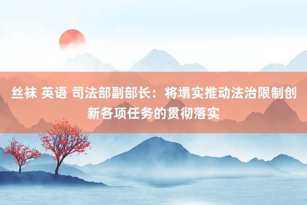 丝袜 英语 司法部副部长：将塌实推动法治限制创新各项任务的贯彻落实