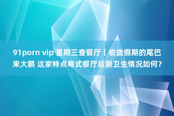 91porn vip 星期三查餐厅｜收拢假期的尾巴来大鹏 这家特点粤式餐厅后厨卫生情况如何？